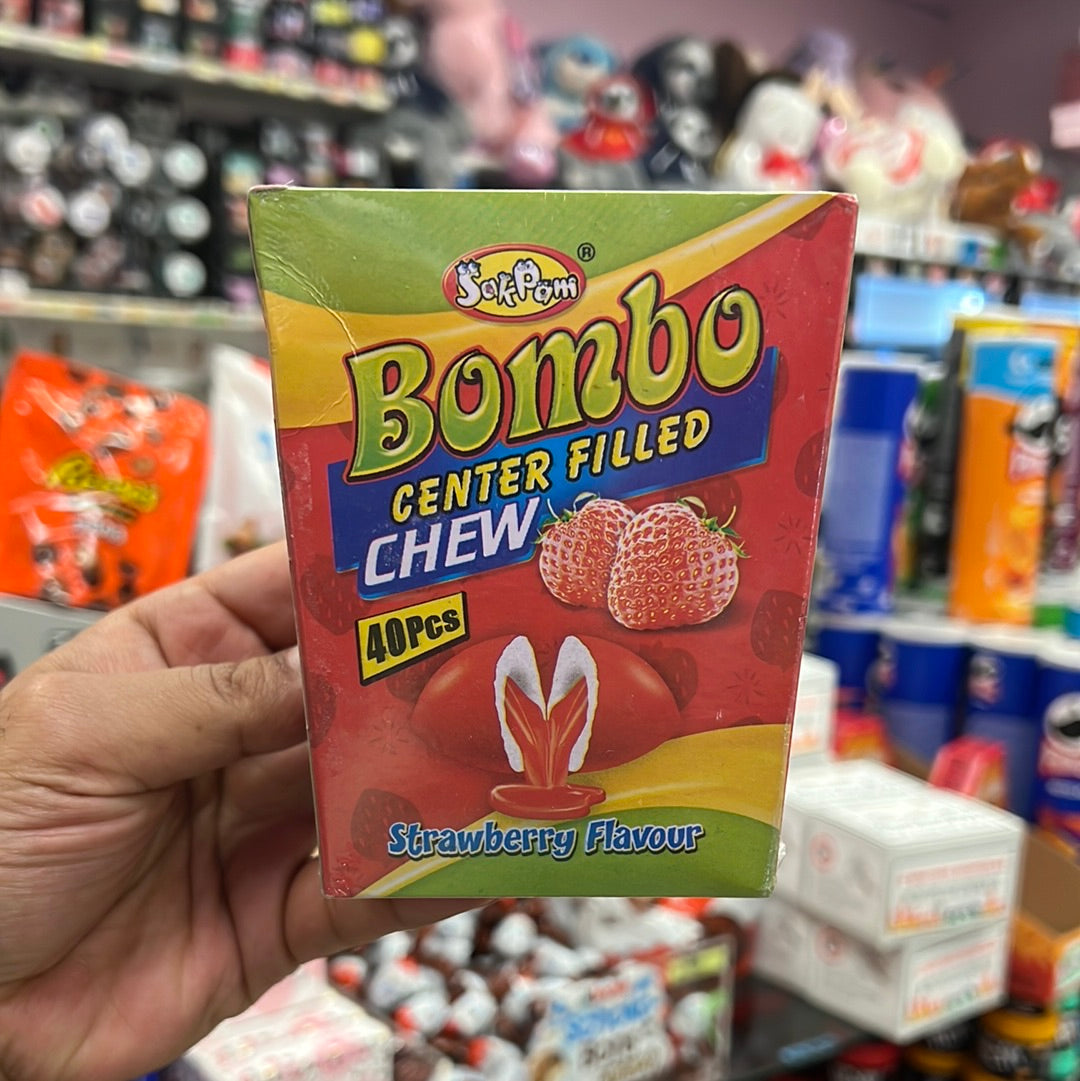 Bombo Center Filled Chew Strawberry 160g
