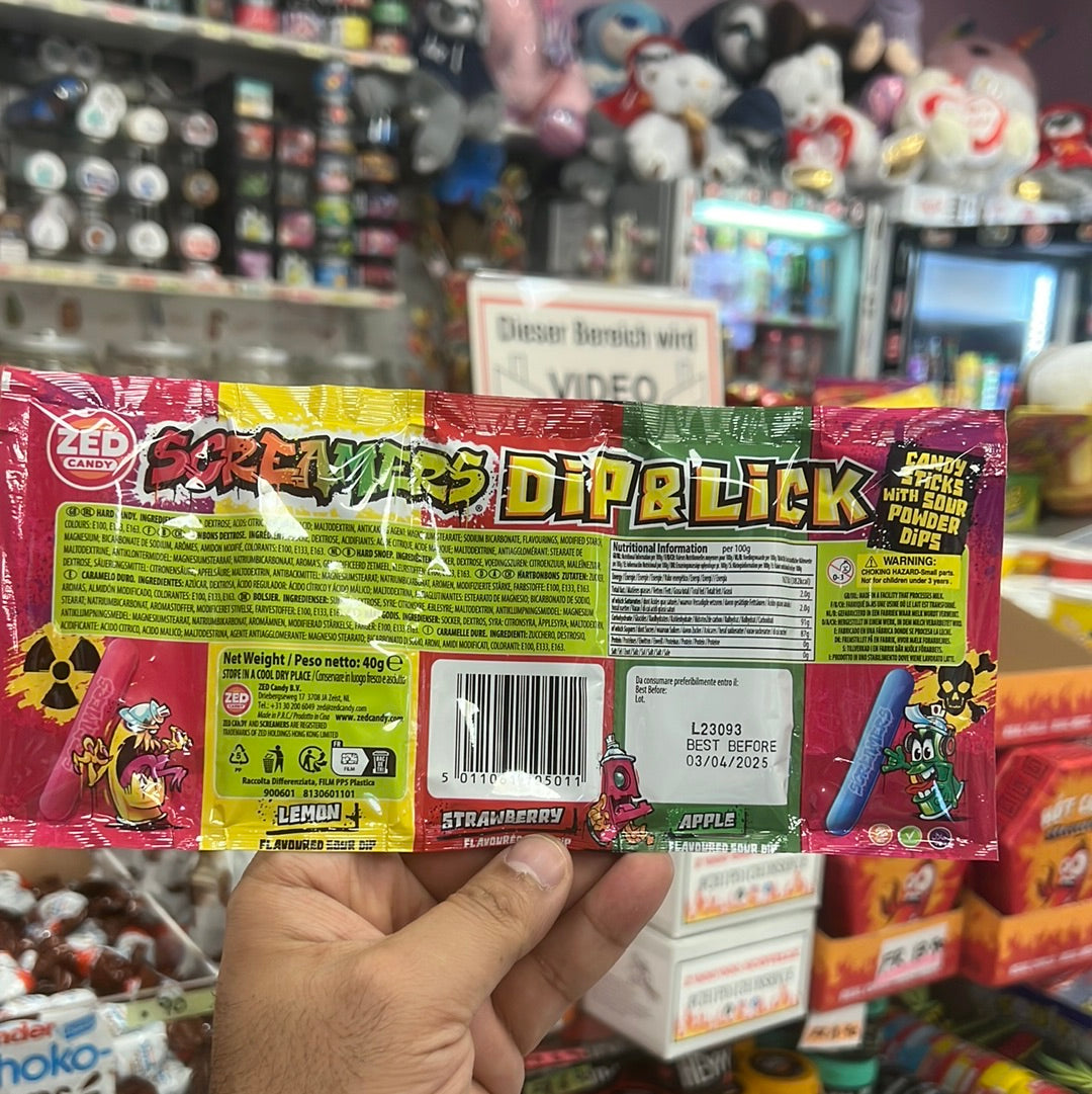 ZED Candy Screamers Sour Candy Dip & Lick 40g