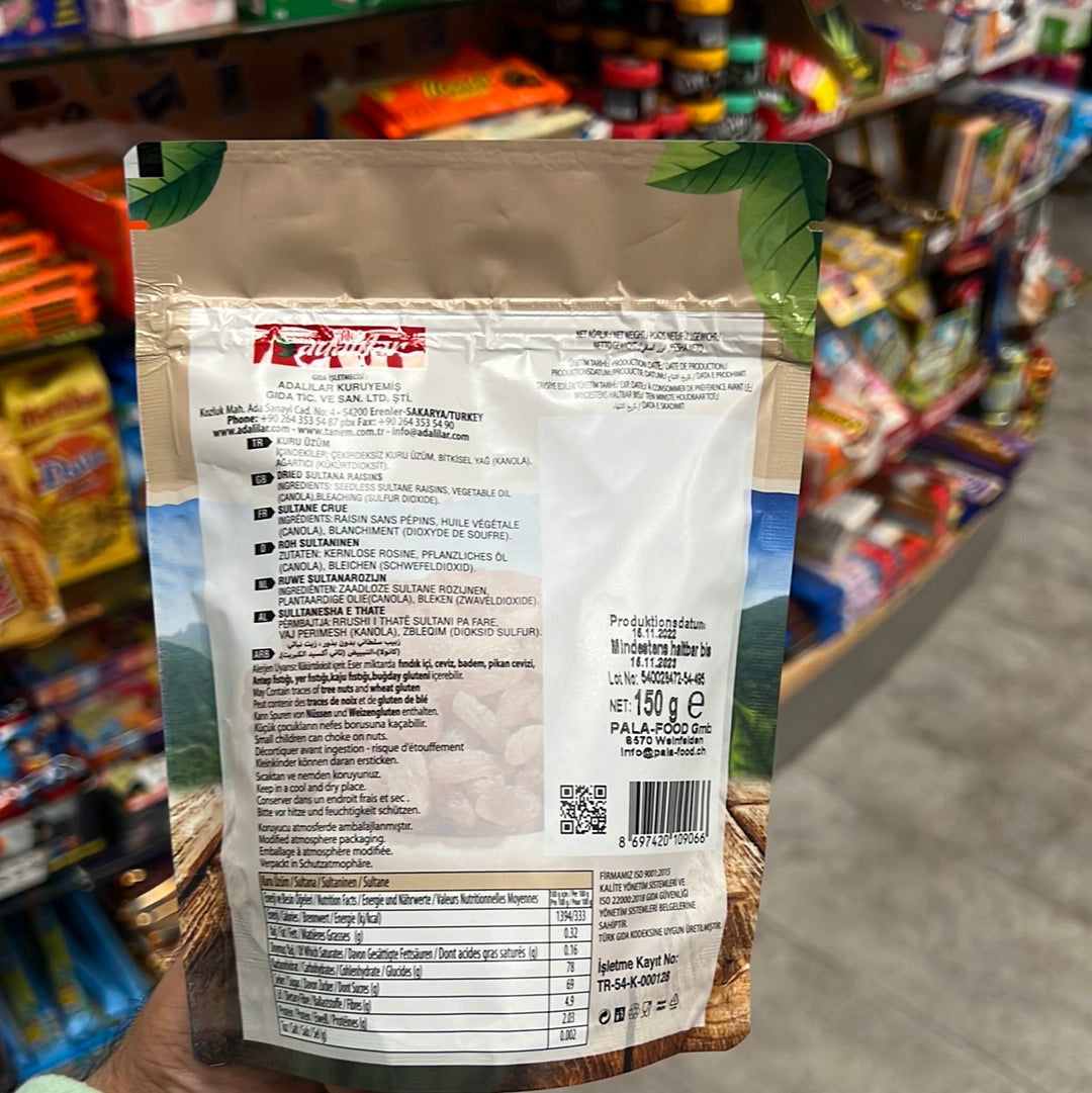 adallar:
fanem Üzüm
Sultana Raisins 150g