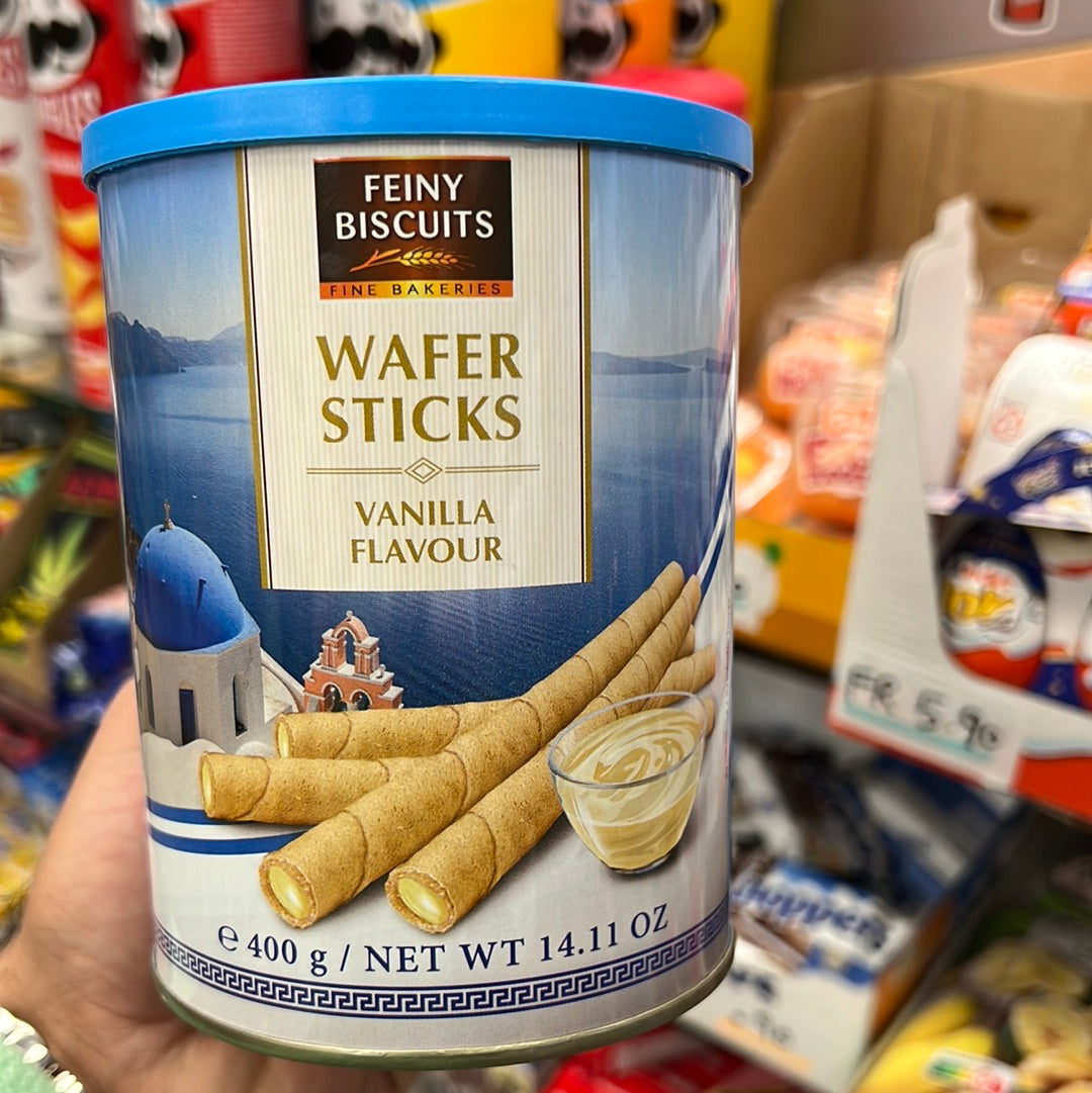 FEINY
BISCUITS
FINE BAKERIES
WAFER STICKS VANILLA
FLAVOUR 400g