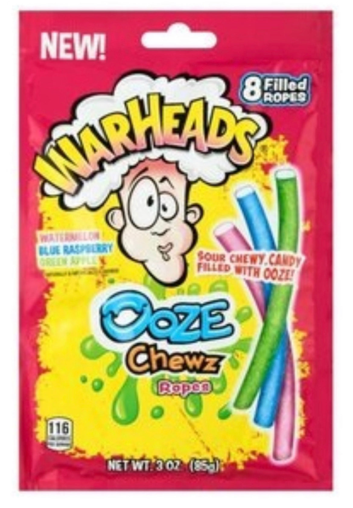 Warheads Ooze Chewz Ropes 85g
