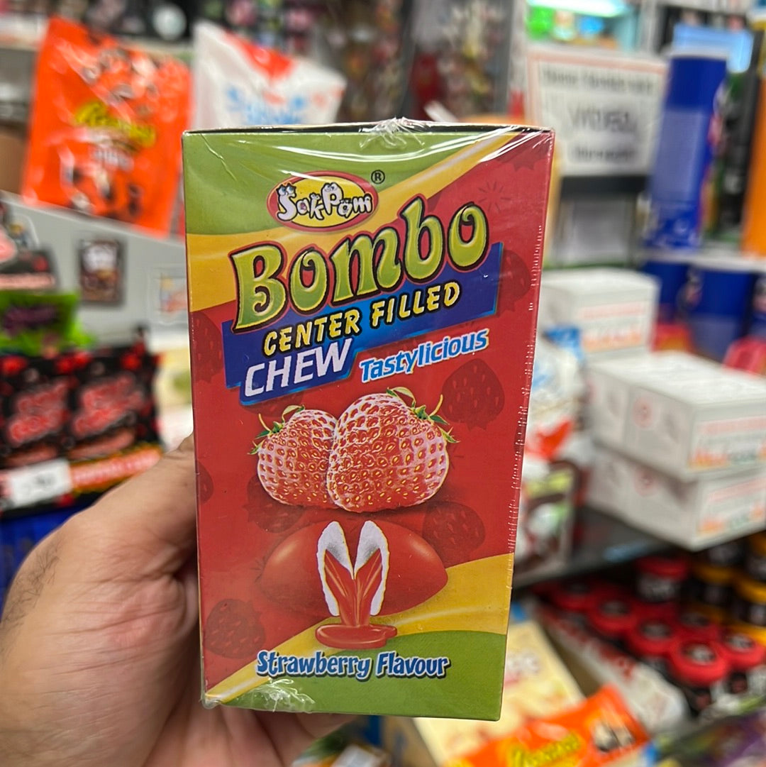 Bombo Center Filled Chew Strawberry 160g