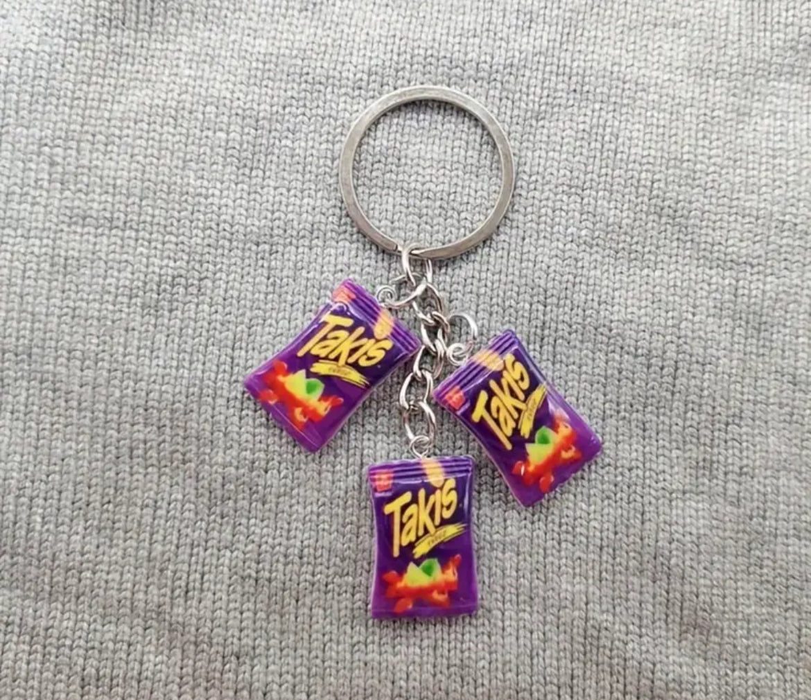 Chic Resin Snack Bag Keychain - Fashionable Alloy & Metal Car Key Pendant for Women and Men, Perfect Birthday Gift