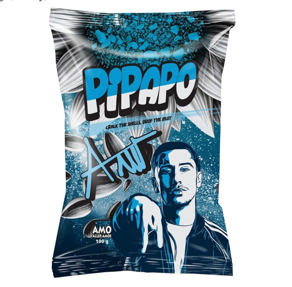 Pipapo Sunflower Seeds, Aller Amos, 100 g, Blue/White Design, Salty, S-Man