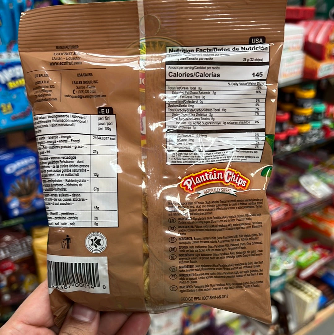 Tropical Gounnet
plastial Chips 🍟
NATUEALLY SWEET 85g