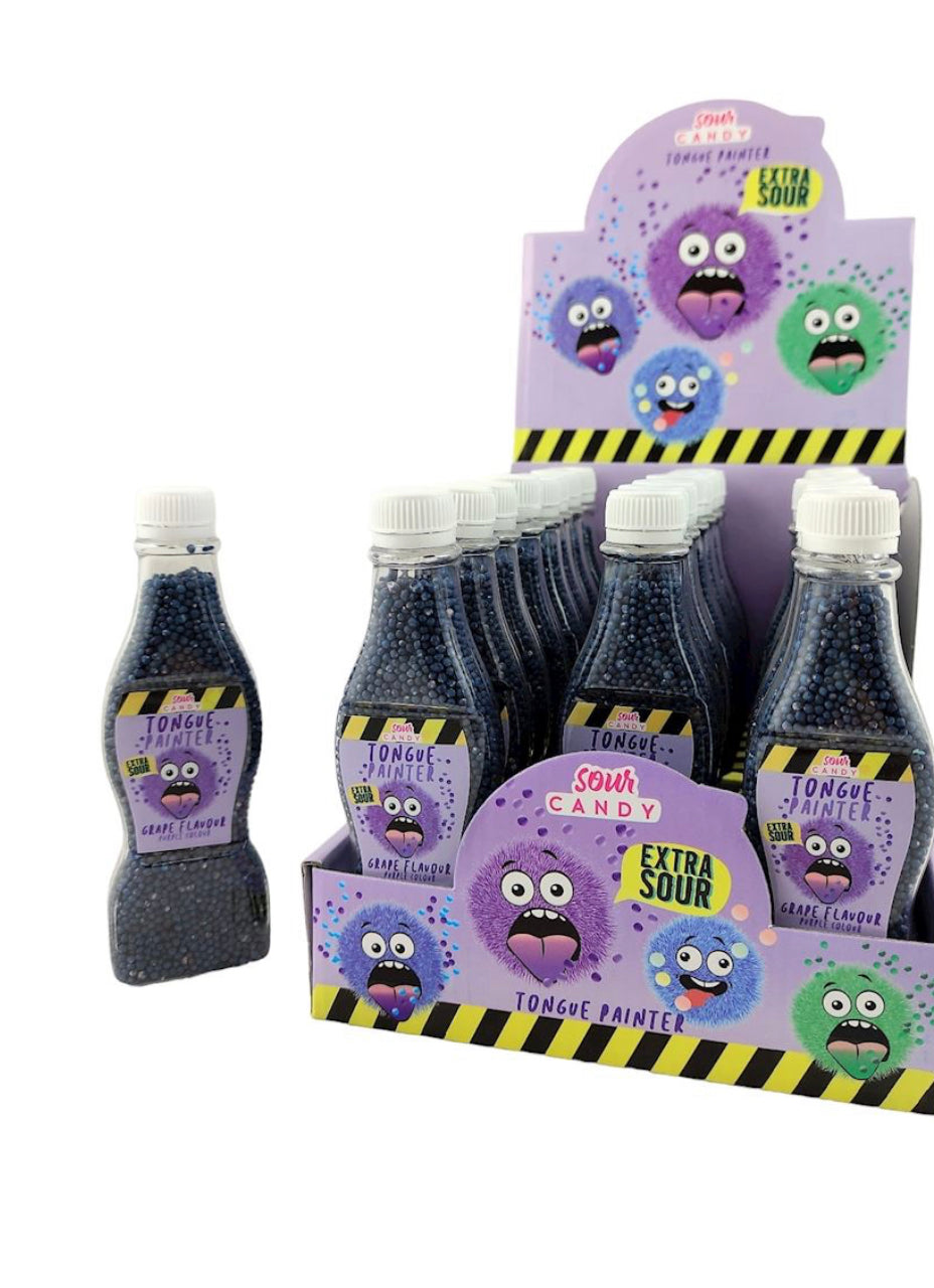 SOUR CANDY SHOTS BLUE 58G TONGUE PAINTER SAURE BONBONS