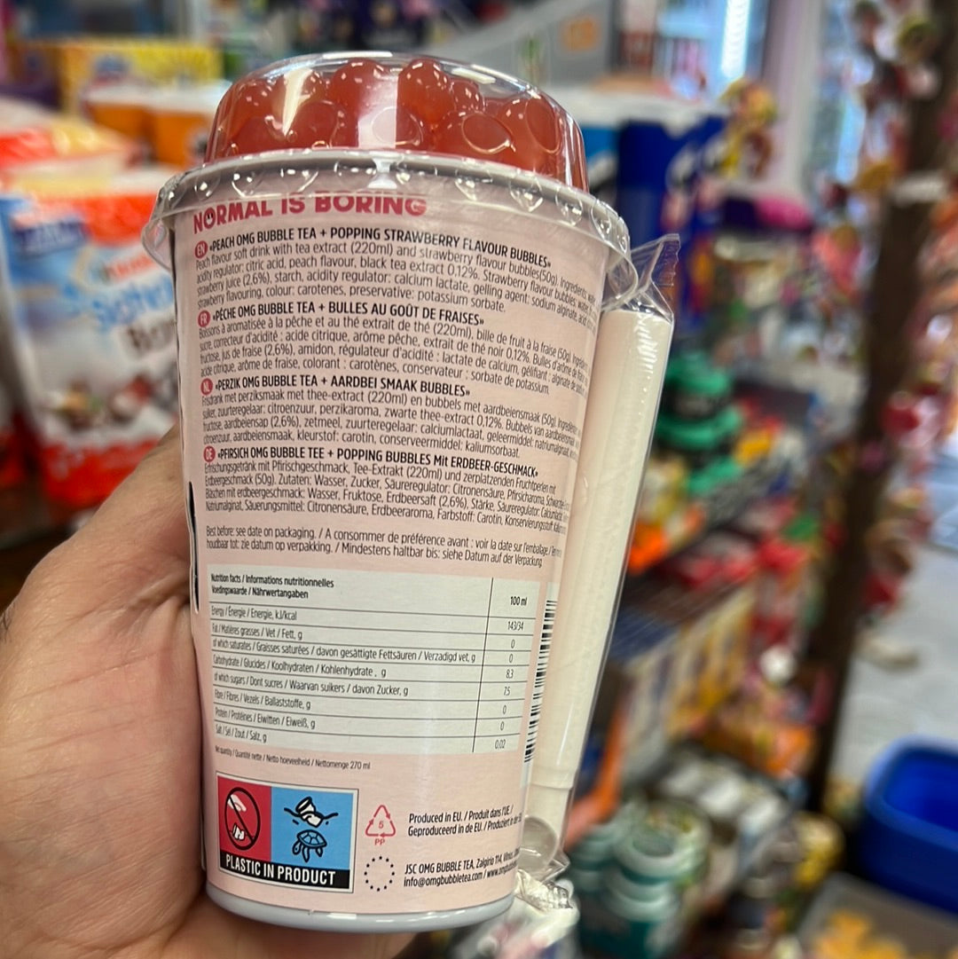 Omg Bubble Tea 🧋 Pfirsich Schwar-Zer Tee 270ml