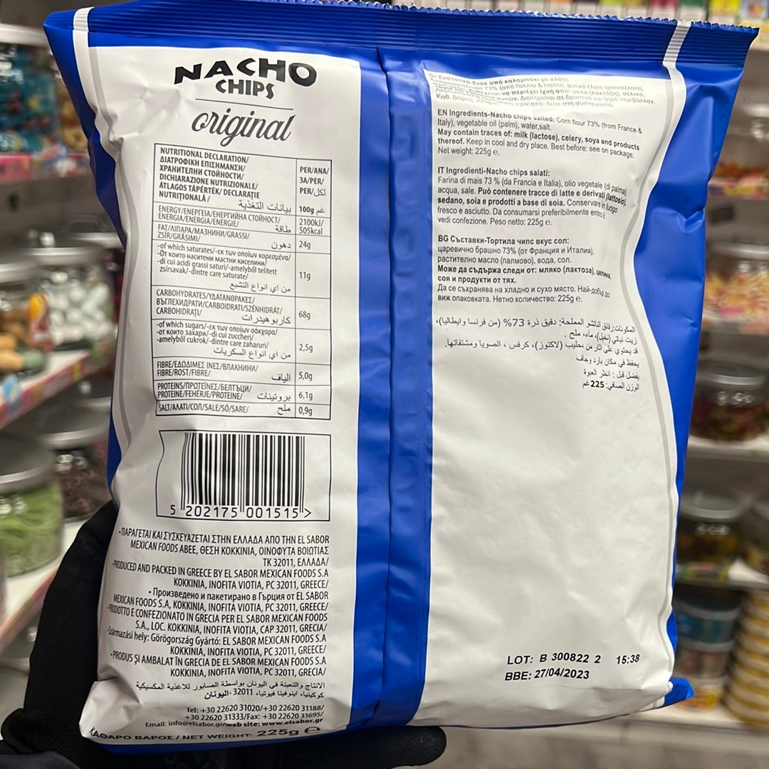 El sabor nacho chips salted 225g