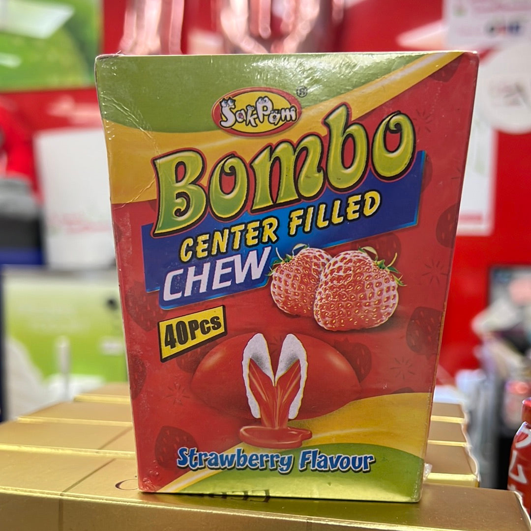 Bombo Center Filled Chew Strawberry 160g
