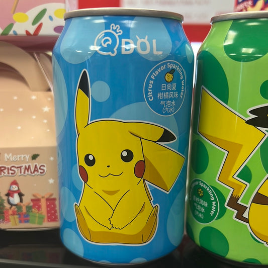 Qdol Pokemon Pikachu Citrus Sparkling Water, 330ml