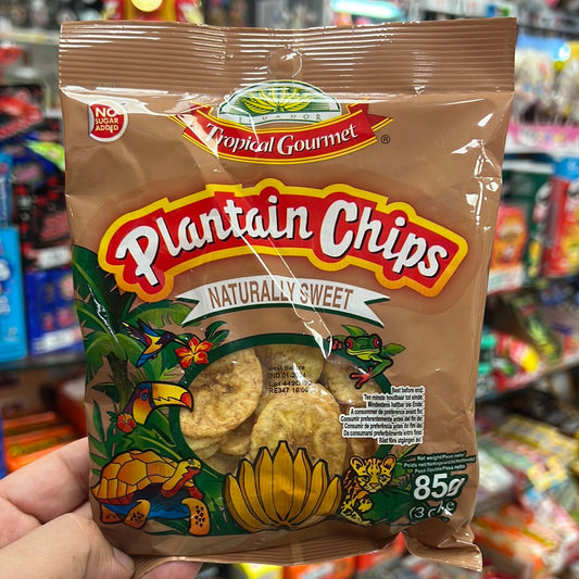 Tropical Gounnet
plastial Chips 🍟 
NATUEALLY SWEET 85g