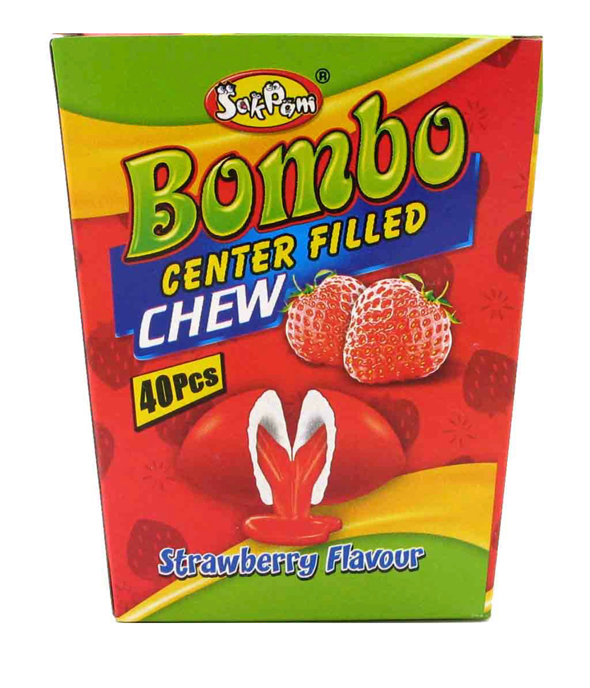Bombo Center Filled Chew Strawberry 160g
