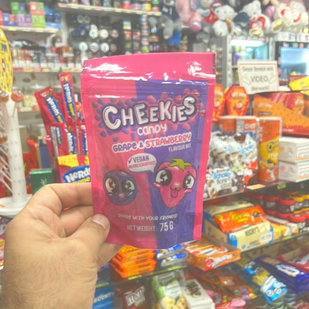 CHEEKIES CANDY 75G DRAGEES GRAPE & STRAWBERRY 🍓