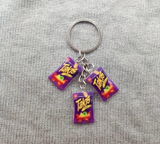 Chic Resin Snack Bag Keychain - Fashionable Alloy & Metal Car Key Pendant for Women and Men, Perfect Birthday Gift