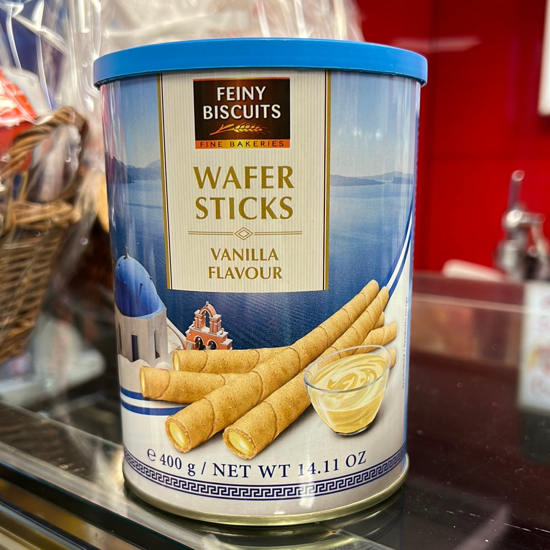 FEINY
BISCUITS
FINE BAKERIES
WAFER STICKS VANILLA
FLAVOUR 400g