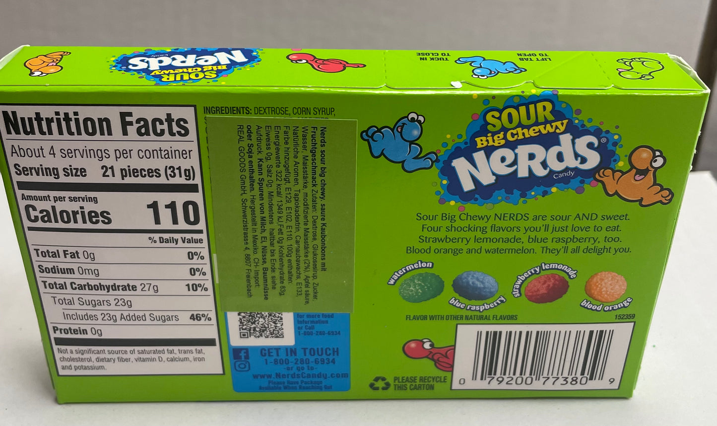 nerds sour big chewy 120 g