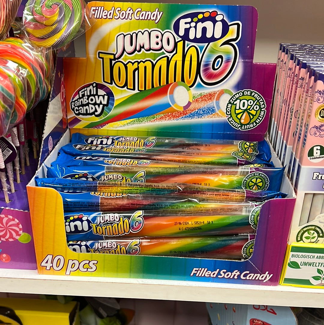Fini Jumbo Tornado 6 Rainbow Candy 50g