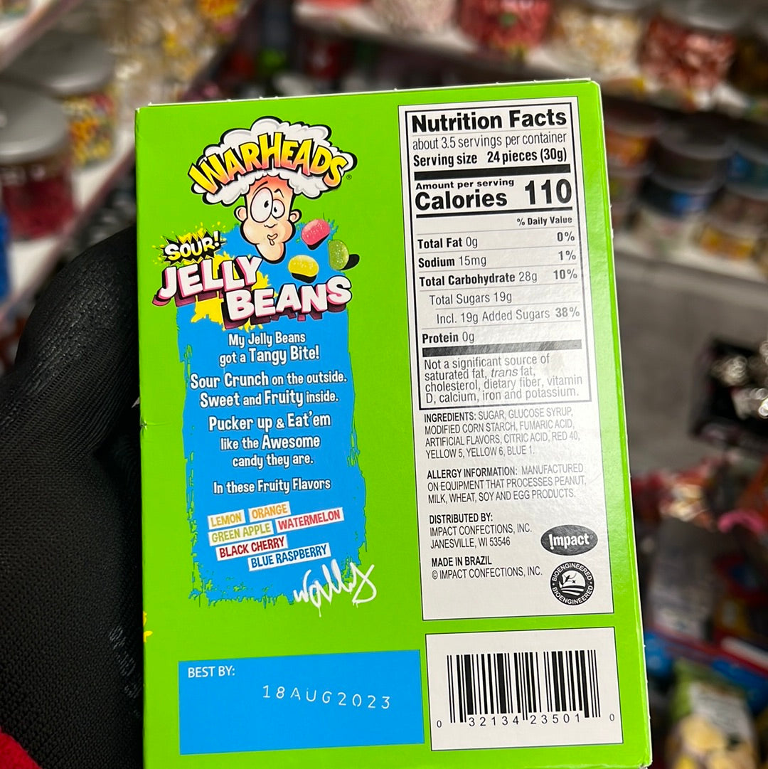 Warheads sour jelly beans 113g