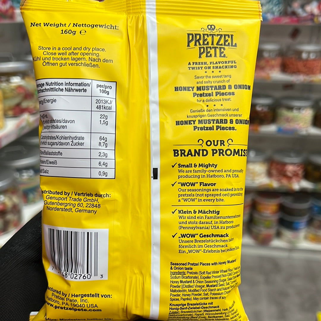 Pretzel Pete pieces honey mus-tard & onion 160g