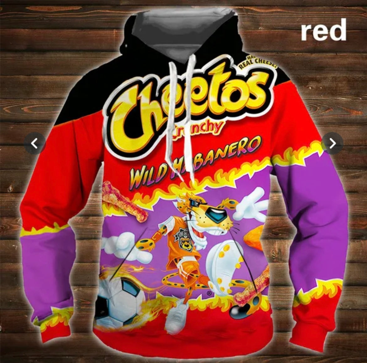 Hot cartoon 3D hoodie Cheetos food hooded (xs)