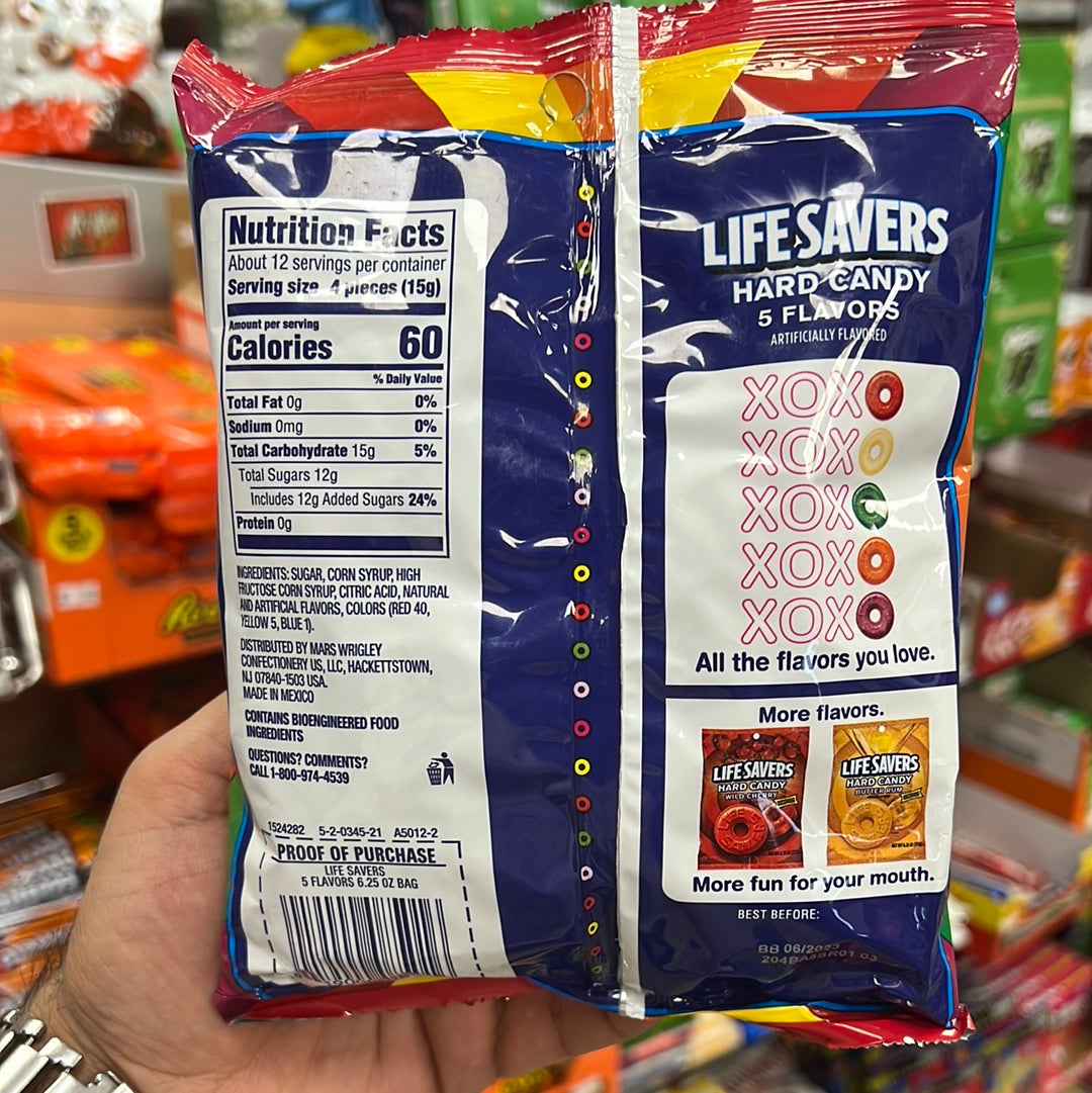 Lifesaver 5 Flavours Bag 175g (individually wrapped)